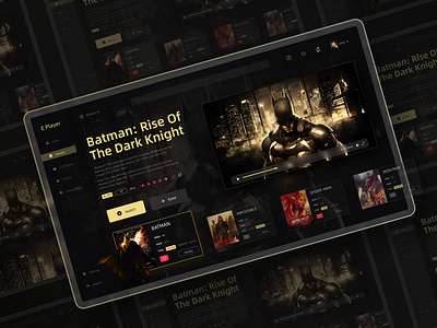 Video playback interface. 视屏播放界面 design figmadesign icon illustration ps ui 原创图标设计 原创设计 播放器 流行趋势 电影界面设计 蝙蝠侠 视频播放器界面设计
