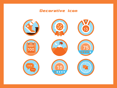 Warm color icon drawing collocation./暖色系图标绘制搭配 design icon illustration logo ui ux