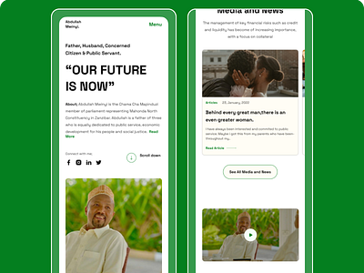 Mobile Screen for Abdullah Mwinyi's website. design minimal typography ui ux web