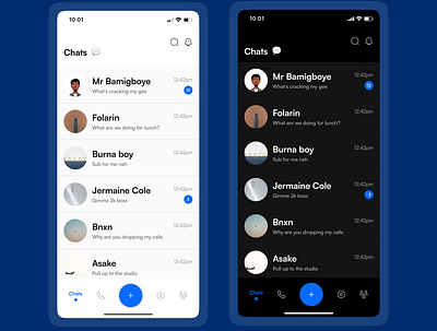 Chat app UI design minimal typography ui ux