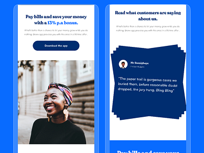 Bronx Finance mobile screens. design fintech minimal typography ui ux