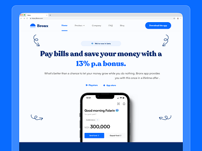 Bronx Finance Desktop screens. design fintech minimal typography ui ux web