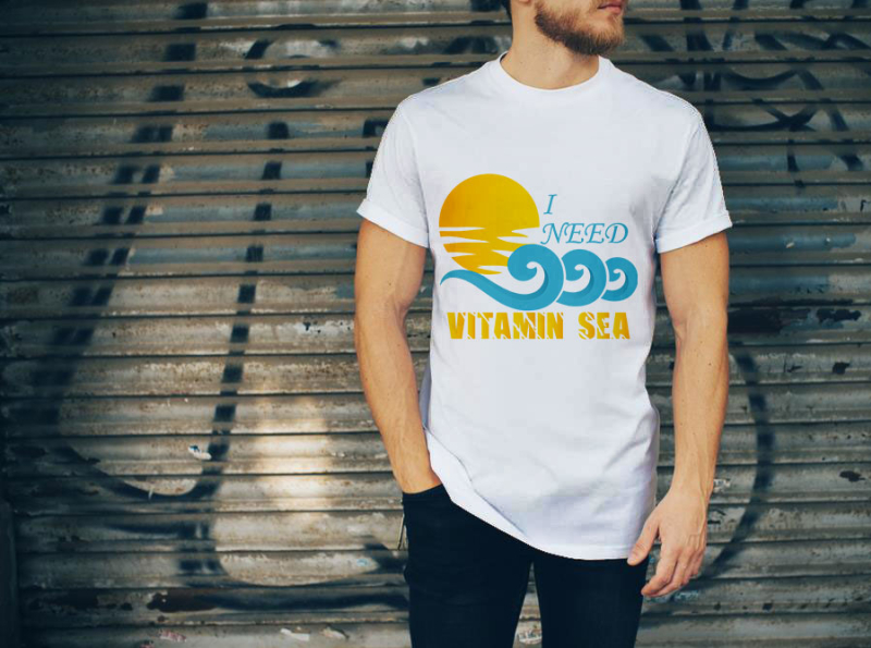 I Need Vitamin Sea T-Shirt Design by Md Rabiul Alam on Dribbble