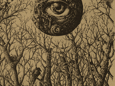 Ascension II clouds dark drawing eye illustration ink moon planet rotring surreal traditional art