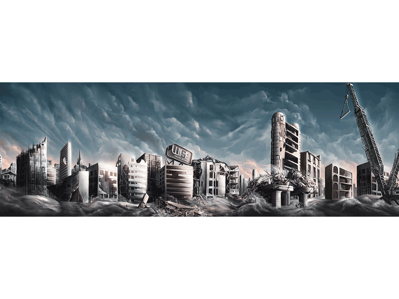 City art city digital painting post apocalyptic