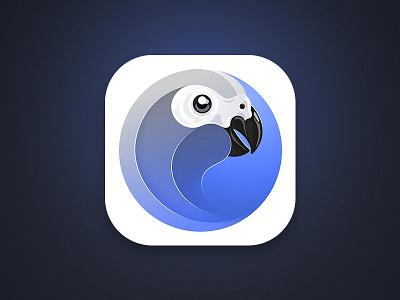 Jino App Icon african grey parrot app blue client icon ios iphone jino parrot twitter white