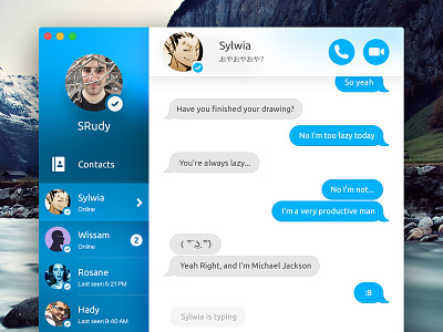 Skype for Mac Concept app blue concept el capitan mac osx skype ui design