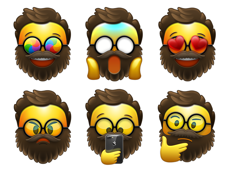 Bearded Emojis by Rudy Chidiac on Dribbble
