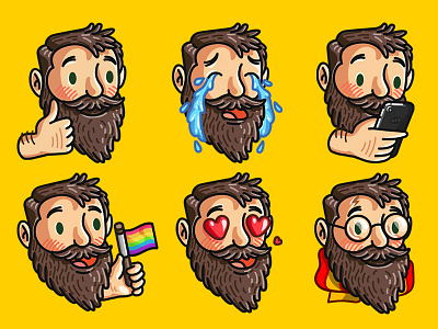 Beardmoji beardmoji emoji imessage stickers