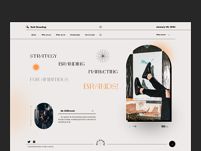 Branding Landing brand branding design landing minimal modern ui ux vintage website