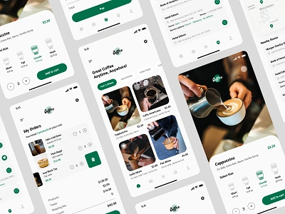 Coffee Order App coffee coffee order coffee shop coffeeshop design minimal modern starbuks ui ux