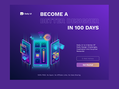 #100 Daily UI Landing Page Redesign dailyui dailyui 100 dailyuichallenge