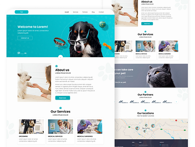 Pet Care (Vet) Landing Page branding design graphic design typography ui ux website