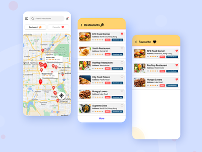 Find a restaurant UI