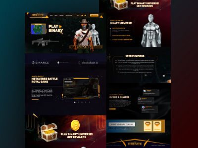 Binary Game Website UI app branding design figma game game ui illustration metaverse modern ui nft nfts product design ui ui ux website website design