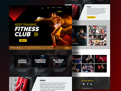 Fitness Club Web Landing Page boxing business club fitness gym landing page ui ui design ui ux web ui website