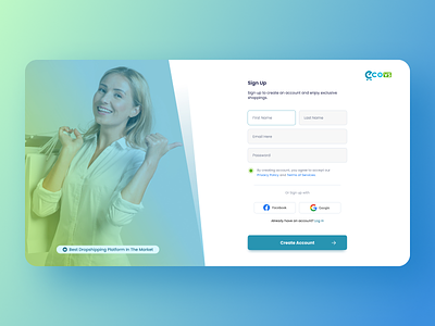 E-commerce web Sign Up UI
