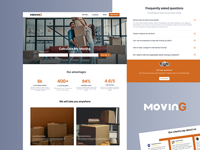 Moving Company company design moving site ui ux web design website