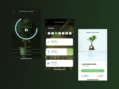 Plants App app design graphic design identification mobile plant ui ux