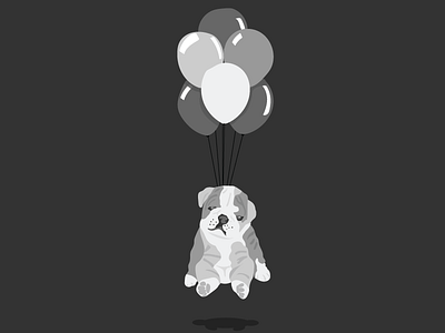 Puupy Floating black and white design illustration illustrator logo minimal puppy puppy dog vector