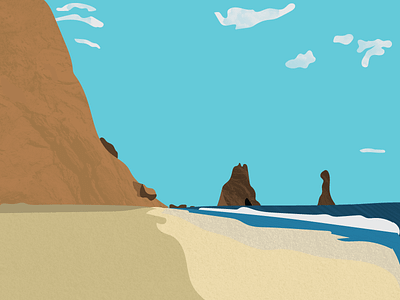 Reynisfjara Beach beach design illustration minimal ocean vector