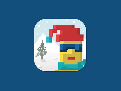 Skifun - Game Icon character flat game icon icon illustration pixel pixel art ski free