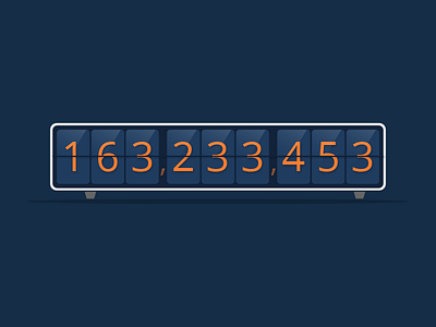 The Counter! blue clock counter illustration numbers orange vector