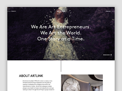 Artlink.com Landing Page art clean homepage landing page minimal type typography ui web website