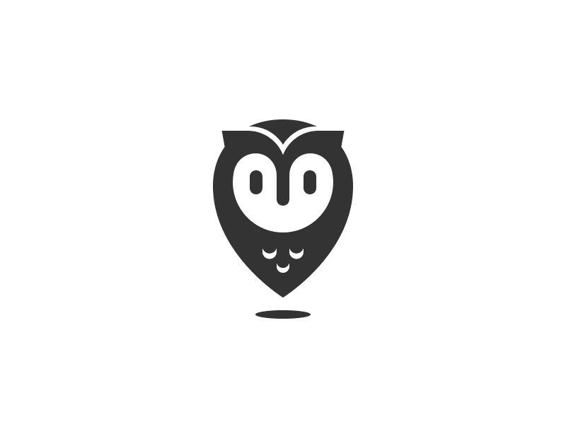 Placer Logo clean grid location location mark logo minimal owl pin place startup wise