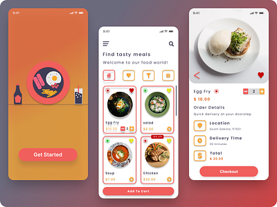 Food Delivery Mobile App ux visual design