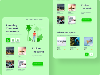 Travel Site UI Design graphic design ui website