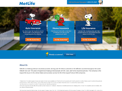 MetLife - Landing Page design visual