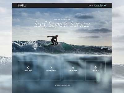 Swell design ocean redesign surf surfing web design