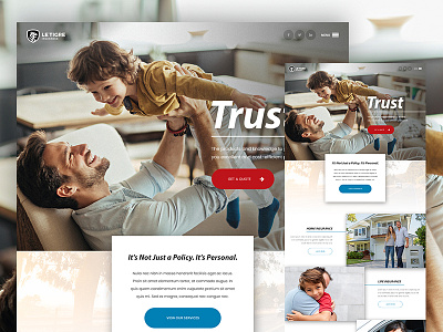 Le Tigre Insurance Mock design hero insurance layout type ui web website