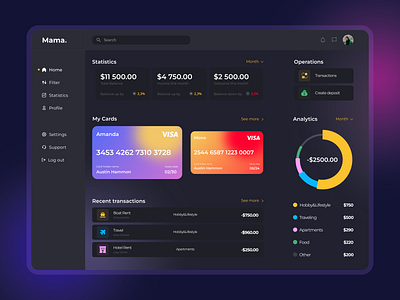 Desktop banking 💸 Dashboard design