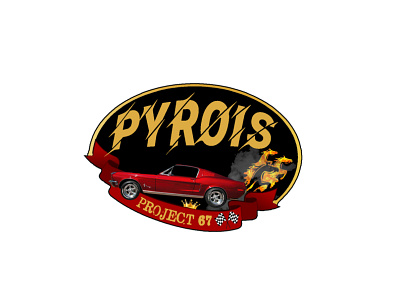 PYROS racing logo mustangs