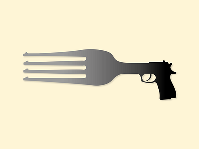 Fork gun illustration illustrator
