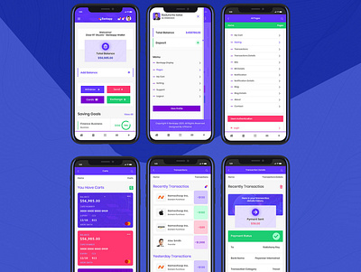 Bankapp Mobile App Ui Kit branding design flat illustration logo minimal typography ui ux website