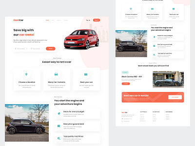 Rent Car Landing Page branding design graphic design minimal typography ui ui ux website