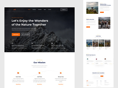 Hiking Landing page UI Design