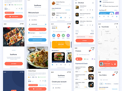 Sea Home Restaurant App Design app branding design graphic design illustration logo minimal typography ui ux vector website