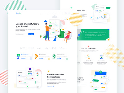 Chatbot Landing page ai ar artificial intelligence bot chat app chat app design chat app ui chat bot chatbot chatbot landing page chatbots chatting conversational ui illustration illustration art illustration landing page illustrations landing page machinelearning product design