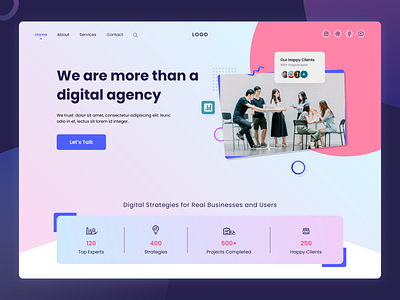 Fully Responsive Website Design for Digital Agency. Trend 2021.