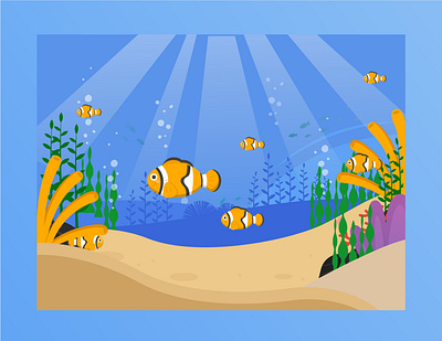 Flat Illustration - Ocean vector illustration