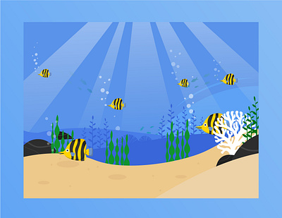 Flat Illustration - Ocean vector illustration