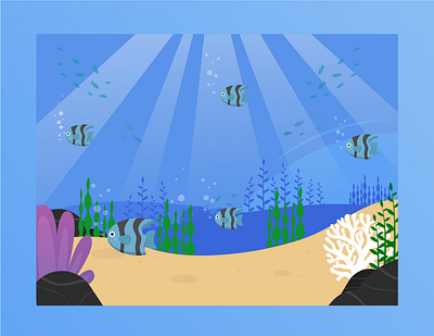 Flat Illustration - Ocean vector illustration