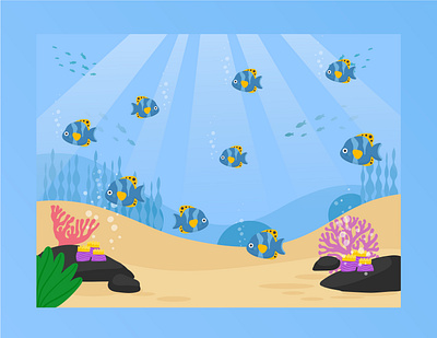 Flat Illustration - Ocean vector illustration