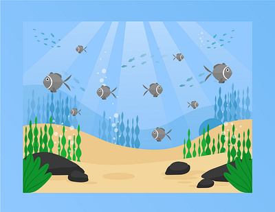 Flat Illustration - Ocean vector illustration