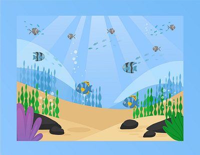 Flat Illustration - Ocean vector illustration