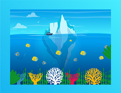 Flat Illustration - Ocean vector illustration